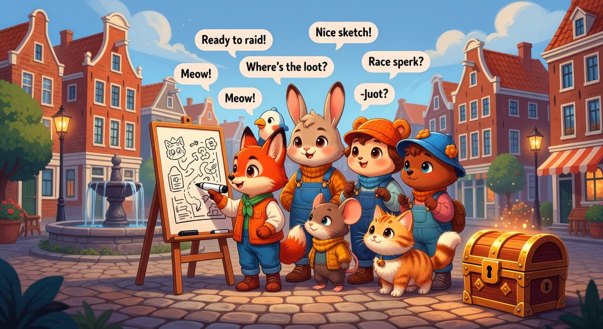 Multiplayer game lobby scene in Dutch Town