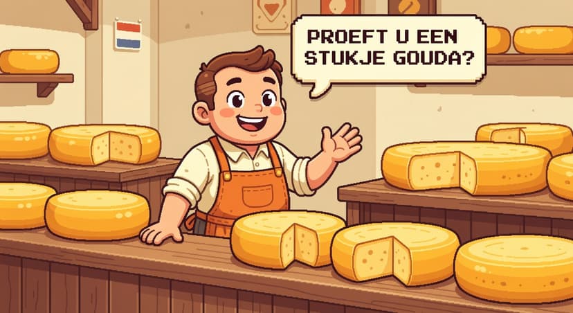 Dutch cheese shop owner NPC character