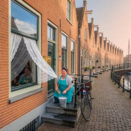 Cover art for De schoonmaakster en het rijtjeshuis